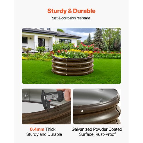Metal Raised Garden Bed, 3 Pcs 2 x 2 x 1 ft Outdoor Galvanized Planter Garden Box, Open Bottom Design, Large Planter Raised Bed for Growing Vegetables, Flowers, Herbs, Succulents, Wood Grain - Image 2