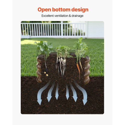 Metal Raised Garden Bed, 3 Pcs 2 x 2 x 1 ft Outdoor Galvanized Planter Garden Box, Open Bottom Design, Large Planter Raised Bed for Growing Vegetables, Flowers, Herbs, Succulents, Wood Grain - Image 5