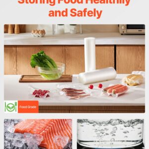 Vacuum Sealer Bags, 2 Rolls 11 In x 50 Ft, Non-BPA Food Grade Seal A Meal Bags, Customizable Freezer-friendly Vac Sealing Bag for Food Saver, Food Storage Vacuum Bags for Meal Prep or Sous Vide