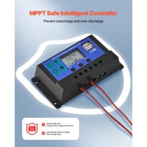 50W 12V Solar Battery Charger Maintainer, Mono Solar Panel Trickle Battery Charger with Upgraded MPPT Controller, IP65 Waterproof for Car Boat RV Trailer Flat Rooftop (Bracket Not Included)