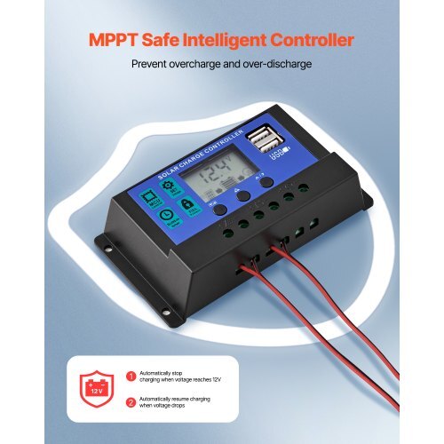 50W 12V Solar Battery Charger Maintainer, Mono Solar Panel Trickle Battery Charger with Upgraded MPPT Controller, IP65 Waterproof for Car Boat RV Trailer Flat Rooftop (Bracket Not Included) - Image 2