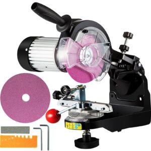 Electric Chainsaw Sharpener, 230W Professional Multi-Angle Adjustable Chain Grinder 3000RPM, Electric Chainsaw Blade Sharpener for 1/4″ to 2/5″ Chains