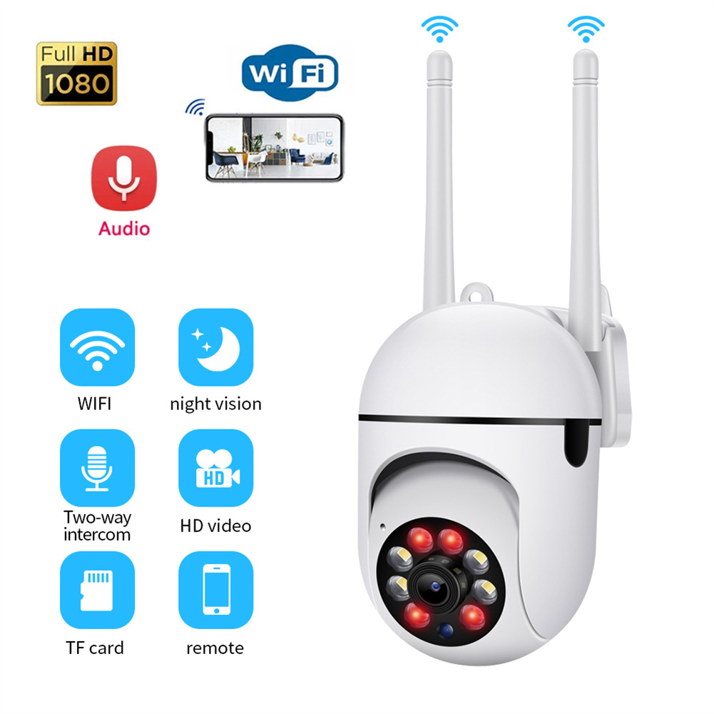 Wireless Wifi IP Camera Smart Home Mini Network Camcorder HD 1080P 360-degree Rotating Led Infrared Camera White - Image 7