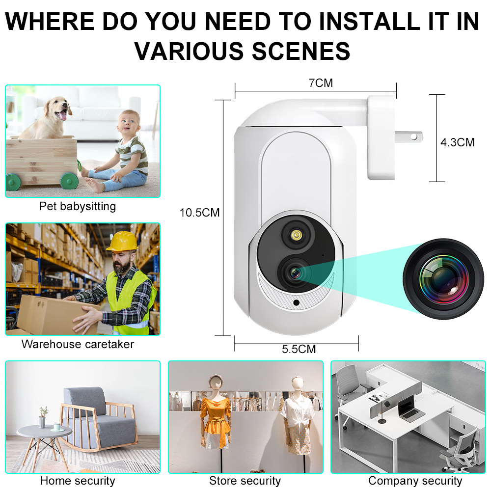 K7 Security Camera Wi-Fi Surveillance Camera Siren Alert Night Vision Smart 1080P HD Cams Smart Camera US Plug - Image 6