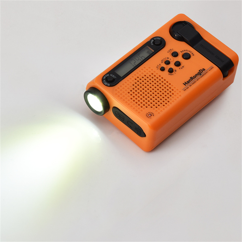 HRD900 Emergency Radio with 2000mAh Battery Backup Portable Full Band Radio Hand Crank Solar Power Charging Radio Green - Image 5