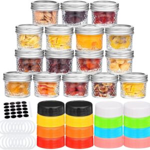 US CIBEAT Small Mason Jars Jelly Jars with Lids 4oz 16 Pack Glass Canning Jars for Honey Yogurt