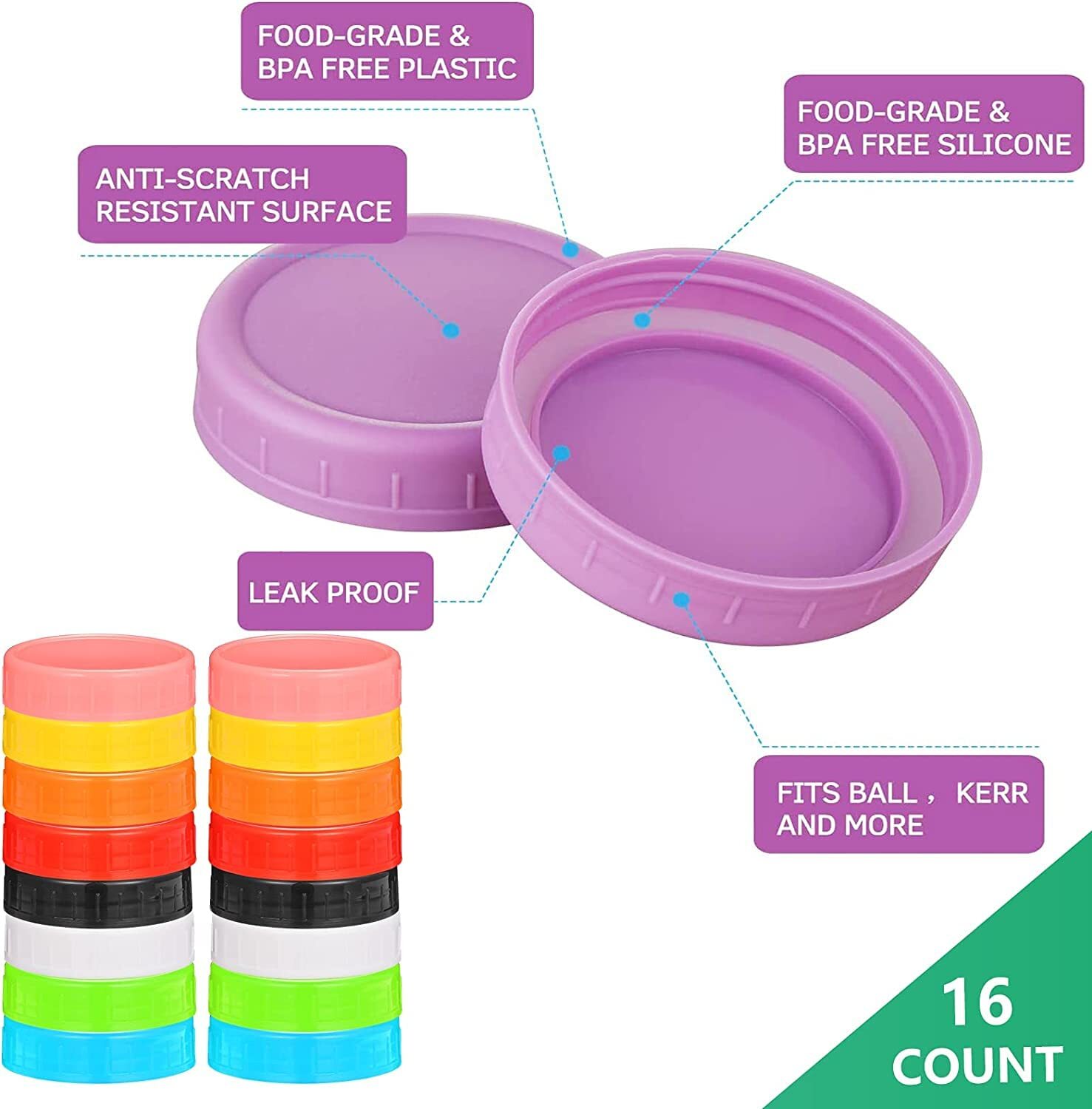 US CIBEAT Small Mason Jars Jelly Jars with Lids 4oz 16 Pack Glass Canning Jars for Honey Yogurt - Image 2