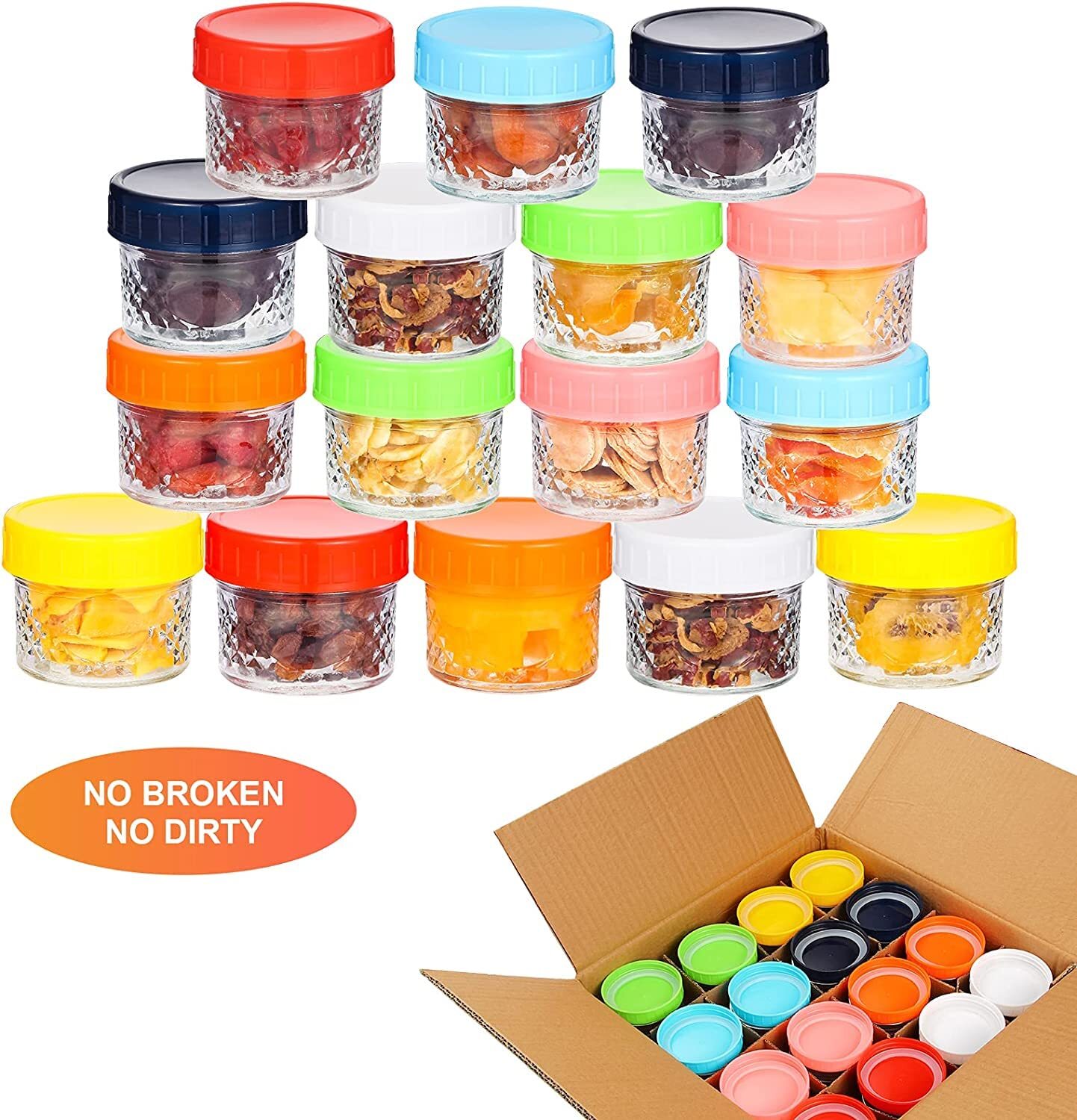 US CIBEAT Small Mason Jars Jelly Jars with Lids 4oz 16 Pack Glass Canning Jars for Honey Yogurt - Image 4
