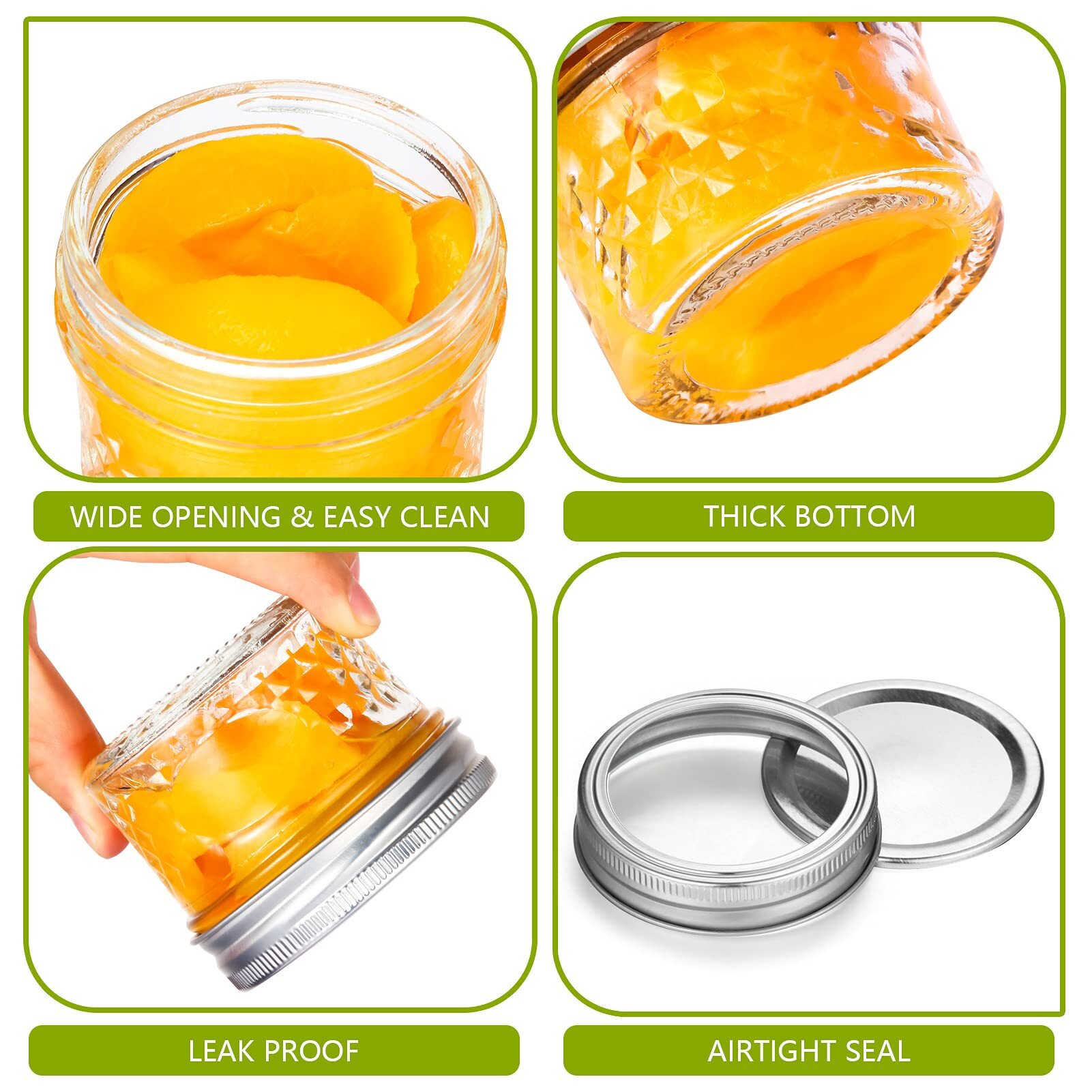 US CIBEAT Small Mason Jars Jelly Jars with Lids 4oz 16 Pack Glass Canning Jars for Honey Yogurt - Image 7