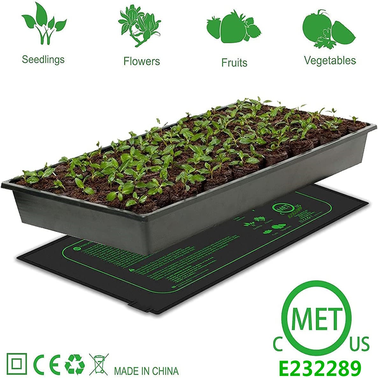 Seedling Heat Mats 10x20.75Inch Waterproof Plant Heating Mats For Seed Starting Germination Hydroponics Brewing US Plug/110v - Image 2