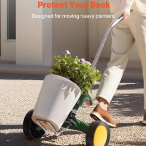 Garden Pot Mover, Heavy Duty Plant Dolly Cart with Adjustable Grabbing Arm, Max 143 LBS Weight Capacity, Potted Plant Mover Dolly with Suction Cup and Secure Lock, Fits for Indoor & Outdoor Use