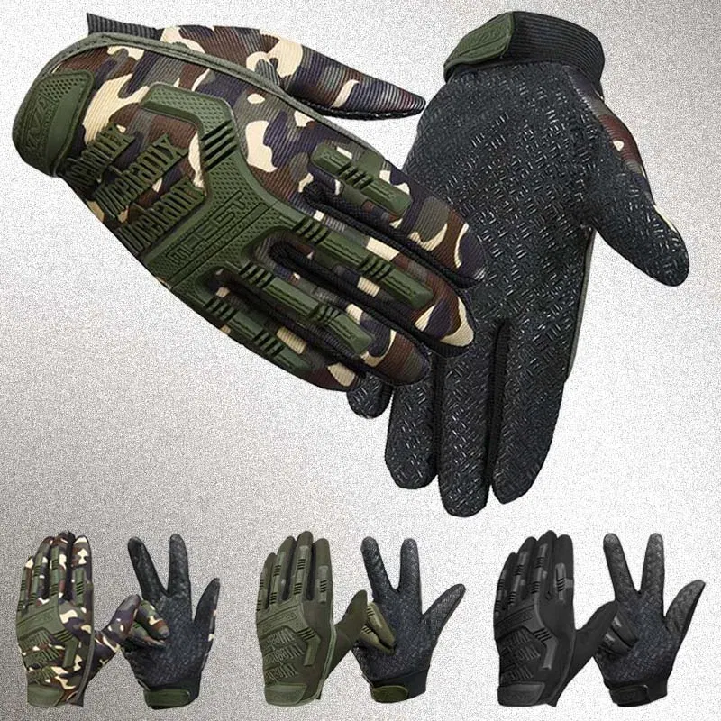 Color: black, Gloves Size: L - Men Tactical Gloves Full Finger Motos Racing Training Fighting Gloves Outdoor Sports Protect Gear Riding Gloves - Image 5