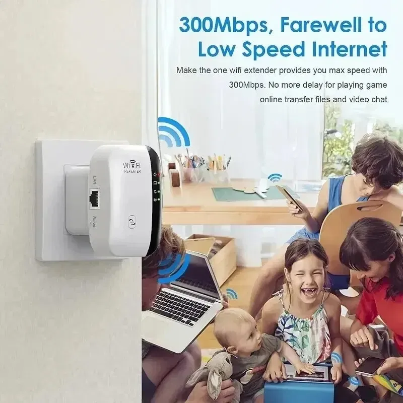 Color: black - Wifi Repeater Wireless Signal Amplifier Extended Network Enhancer EU US Home Router 300m Thro - Image 4