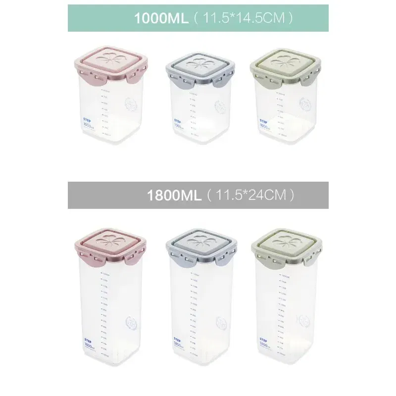 Color: Sky blue - WBBOOMING Healthy Plastic Box Food Storage Box Storage Tank Airtight Plastic Containers Sealed Cans For Coarse Cereals Grains - Image 7