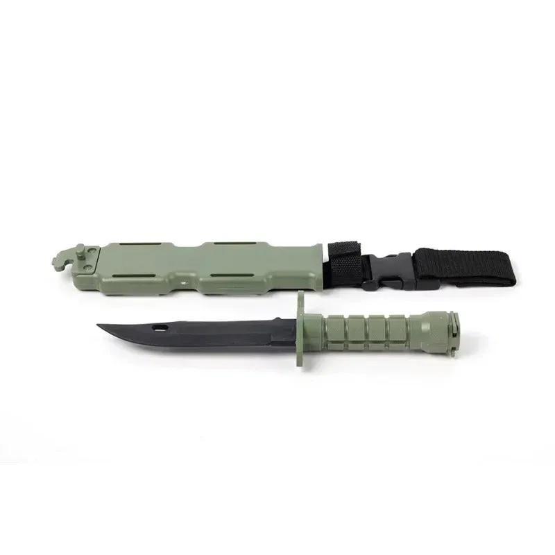 Color: Blue - Model Rubber Toy Knife Army Tactical M9 Dagger Fan Collect CS Game Military Training Outdoor Plastic Bayonet Hunting Accessories - Image 7