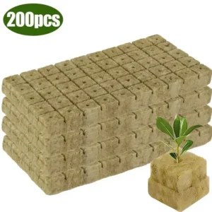 Color: Red – Stonewool Hydroponic Grow Media Cubes Plant Cube Soilless Substrate Seeded Planting Spong Plug Seedling Block Garden Tools