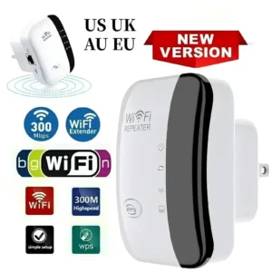 Color: black – Wifi Repeater Wireless Signal Amplifier Extended Network Enhancer EU US Home Router 300m Thro