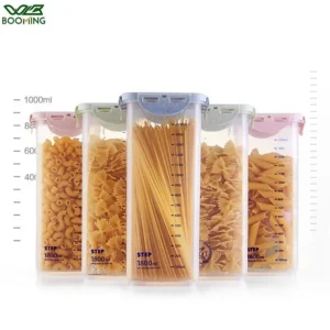 Color: Sky blue – WBBOOMING Healthy Plastic Box Food Storage Box Storage Tank Airtight Plastic Containers Sealed Cans For Coarse Cereals Grains