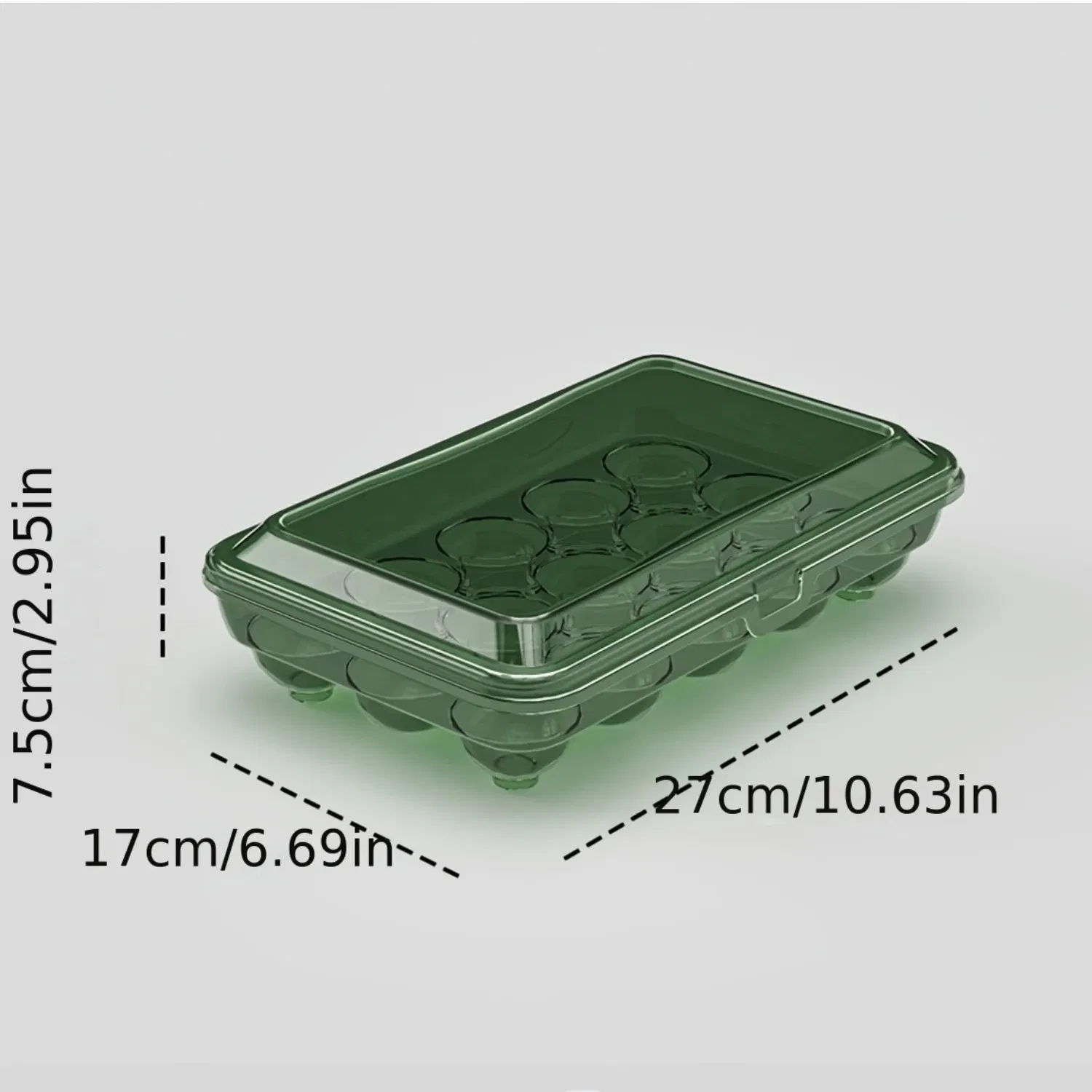 Color: GRAY, Ships From: CHINA - 1pc Shock-Proof Egg Holder for Refrigerator, Transparent Plastic Egg Carton with Clamshell Design for Freshness, Supplies - Image 4