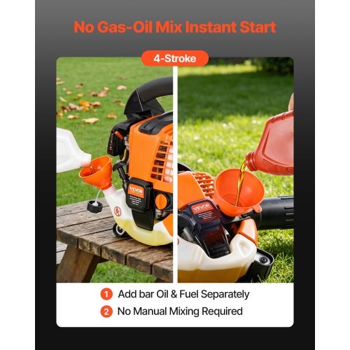 Gas Leaf Blower, 25.4CC 4-Stroke Gas Powered Handheld Leaf Blower with 0.75L Fuel Tank, 340 CFM Air Volume, 130 MPH Air Speed, Ideal for Lawn Care, Leaves Cleaning, Yard Debris & Snow Removal - Image 3