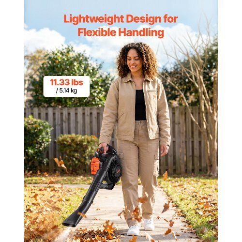 Gas Leaf Blower, 25.4CC 4-Stroke Gas Powered Handheld Leaf Blower with 0.75L Fuel Tank, 340 CFM Air Volume, 130 MPH Air Speed, Ideal for Lawn Care, Leaves Cleaning, Yard Debris & Snow Removal - Image 5
