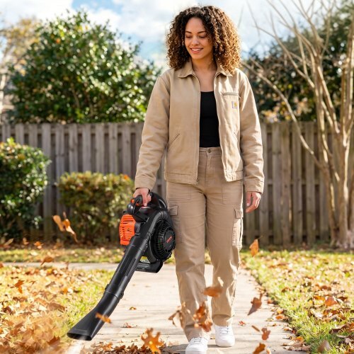 Gas Leaf Blower, 25.4CC 4-Stroke Gas Powered Handheld Leaf Blower with 0.75L Fuel Tank, 340 CFM Air Volume, 130 MPH Air Speed, Ideal for Lawn Care, Leaves Cleaning, Yard Debris & Snow Removal - Image 7