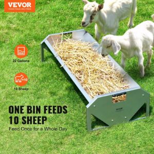 Livestock Feeding Trough, 22 Gallon Capacity, 45″ Hay Feeder, Heavy Duty Steel Livestock Trough, Galvanized Steel Sheep Feeder Trough Feeding up to 10 Goats for Horse Sheep Hog Farm Sheds Pen