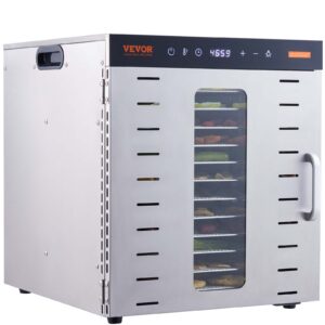 Food Dehydrator Machine, 10 Stainless Steel Trays, 1000W Electric Food Dryer with Digital Adjustable Timer & Temperature for Jerky, Herb, Meat, Beef, Fruit, Dog Treats and Vegetables