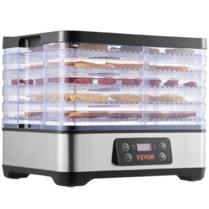 Food Dehydrator Machine, 5-Tray Fruit Dehydrator, 300W Electric Food Dryer w/ Digital Adjustable Timer & Temperature for Jerky, Herb, Meat, Beef, Fruit, Dog Treats and Vegetables, ETL Listed