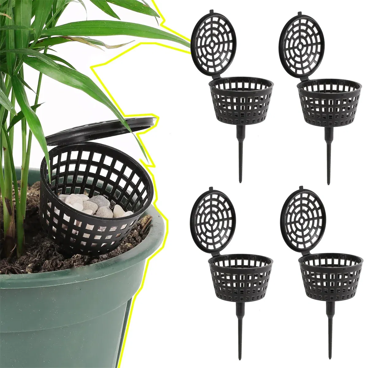 Color: Burgundy, Sheet Size: Small - Plastic Fertilizer Basket Automatic Fertilization Box Garden Greenhouse Yard Bonsai Reusable Portable Flower Orchid Nursery Tool - Image 7