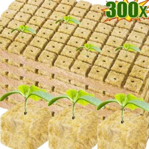 Color: Burgundy – Stonewool Hydroponic Grow Media Cubes Plant Cube Soilless Substrate Seeded Planting Spong Plug Seedling Block Garden Tools