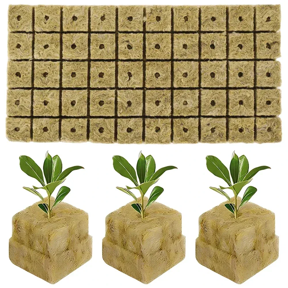 Color: Burgundy - Stonewool Hydroponic Grow Media Cubes Plant Cube Soilless Substrate Seeded Planting Spong Plug Seedling Block Garden Tools - Image 3
