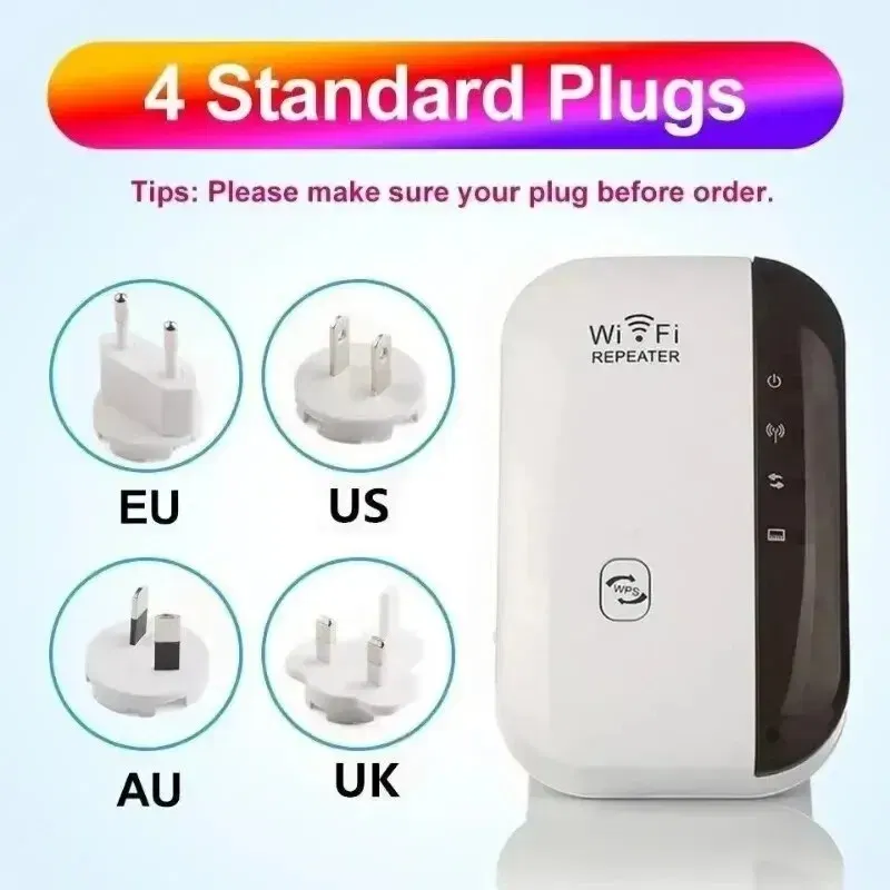 Color: black - Wifi Repeater Wireless Signal Amplifier Extended Network Enhancer EU US Home Router 300m Thro - Image 5