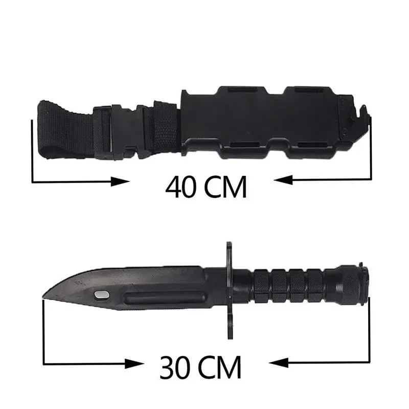 Color: Blue - Model Rubber Toy Knife Army Tactical M9 Dagger Fan Collect CS Game Military Training Outdoor Plastic Bayonet Hunting Accessories - Image 5