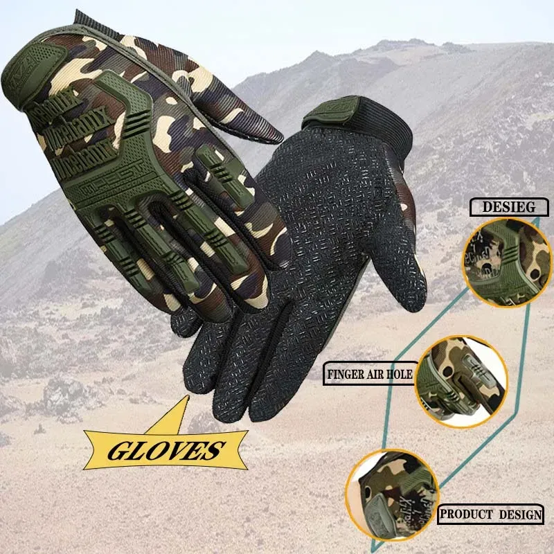 Color: black, Gloves Size: L - Men Tactical Gloves Full Finger Motos Racing Training Fighting Gloves Outdoor Sports Protect Gear Riding Gloves - Image 7