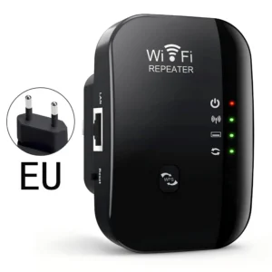 Color: black – Wifi Repeater Wireless Signal Amplifier Extended Network Enhancer EU US Home Router 300m Thro