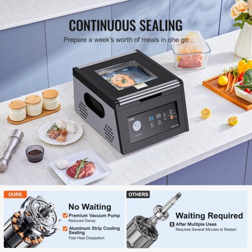 Chamber Vacuum Sealer, 380W Vacuum Pump Power, Sealing Bag Packing Machine for Wet Foods, Meat, Compact Design with 11.5 in Sealing Length, Ideal Commercial Sealer for Professional and Home Use - Image 2