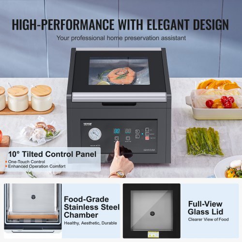 Chamber Vacuum Sealer, 380W Vacuum Pump Power, Sealing Bag Packing Machine for Wet Foods, Meat, Compact Design with 11.5 in Sealing Length, Ideal Commercial Sealer for Professional and Home Use - Image 3