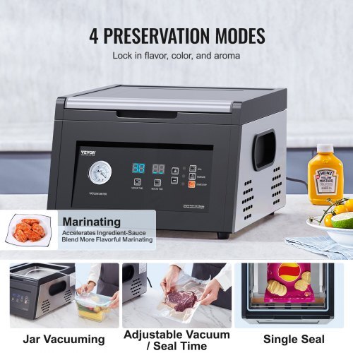 Chamber Vacuum Sealer, 380W Vacuum Pump Power, Sealing Bag Packing Machine for Wet Foods, Meat, Compact Design with 11.5 in Sealing Length, Ideal Commercial Sealer for Professional and Home Use - Image 5