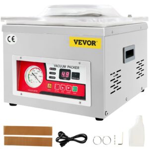 Chamber Vacuum Sealer, 260W Sealing Power, Vacuum Packing Machine for Wet Foods, Meats, Marinades and More, Compact Size with 10.2 in Sealing Length, Applied in Home Kitchen and Commercial Use