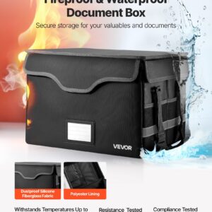 Fireproof Document Box, 1832 ?&bdquo;&permil; Heat Insulated Fireproof & Waterproof Box with Lock, Portable File Storage Security Organizer Home Office Travel Use, for Passports, Important Documents & Files