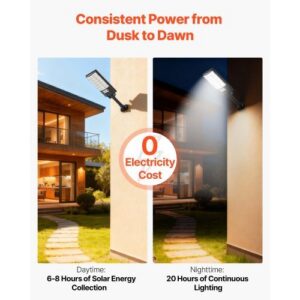 4 Pack 500W Solar Street Lights Outdoor, 50000LM, Commercial Parking Lot Lights Dusk to Dawn, LED Flood Security Lamp with Motion Sensor, IP65 Waterproof Outdoor Lighting, for Driveway Yard