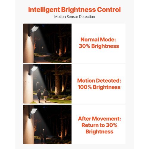 4 Pack 500W Solar Street Lights Outdoor, 50000LM, Commercial Parking Lot Lights Dusk to Dawn, LED Flood Security Lamp with Motion Sensor, IP65 Waterproof Outdoor Lighting, for Driveway Yard - Image 4