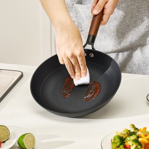 Cast Iron Skillet, 3-Piece Frying Pan Set (8, 10, 12 in), Nonstick Skillets with Detachable Wood Handle, Pre-Seasoned Chef's Pan, Kitchen Cookware for Gas, Electrical, and Induction, Black - Image 7