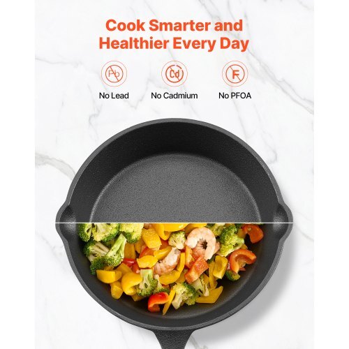 Cast Iron Skillet, 3-Piece Frying Pan Set (6, 8, 10 in), Heavy-Duty Skillets with Heat-Resistant Handle, Pre-Seasoned Chef's Pan, Kitchen Cookware, for Oven, Gas, Electrical, Induction, Black - Image 3