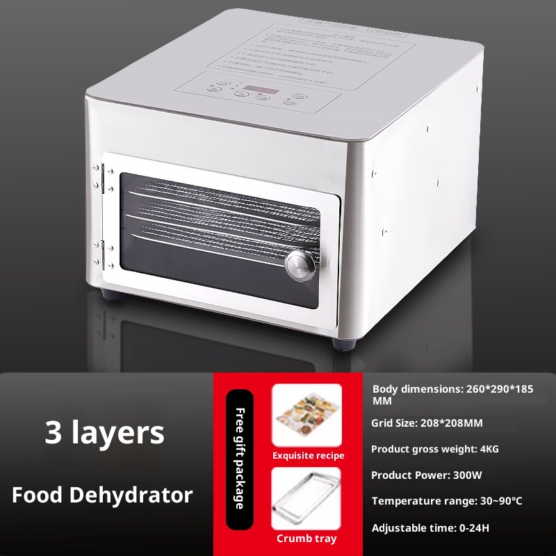 product size: 3 tier C03, Electrical outlet: US - Food Household Vegetable Pet Snacks Meat Jerky Material Removal Smart Fruit Dehydrator